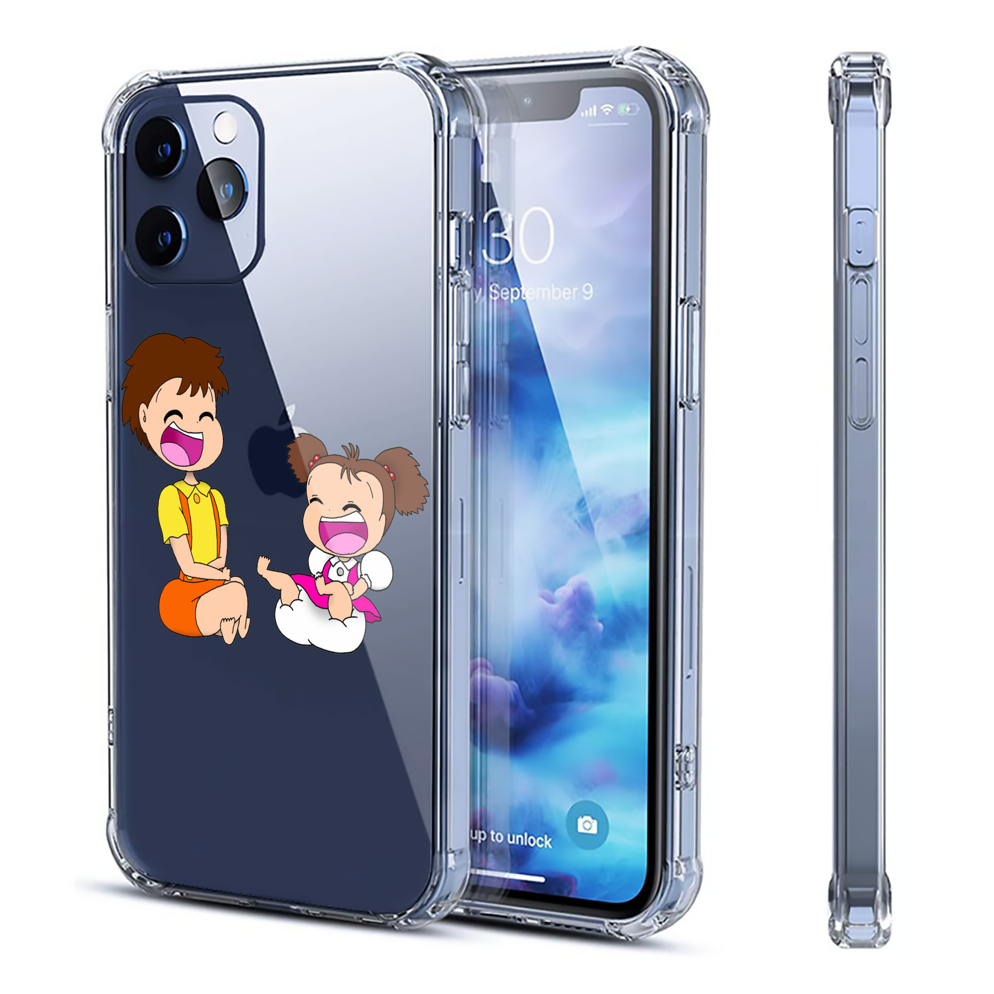 （画像用） となりのトトロ 草壁メイ 草壁サツキ My Neighbor Totoro Satsuki Kusakabe Mei Kusakabe 【iPhone 12シリーズ対応】透明スマホケース（クリアソフトケース）